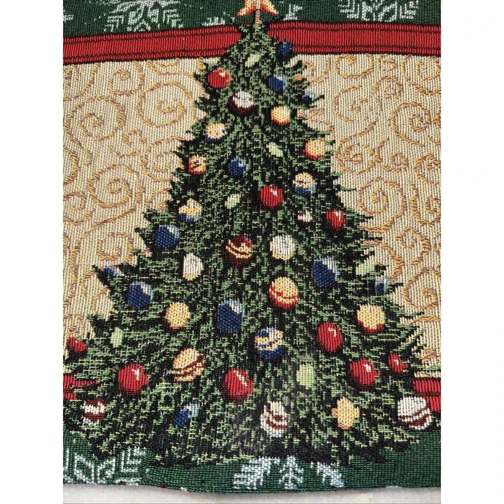 4 Vintage Trim A Home KMart Tapestry Placemats Reversible Christmas TreeWreath00